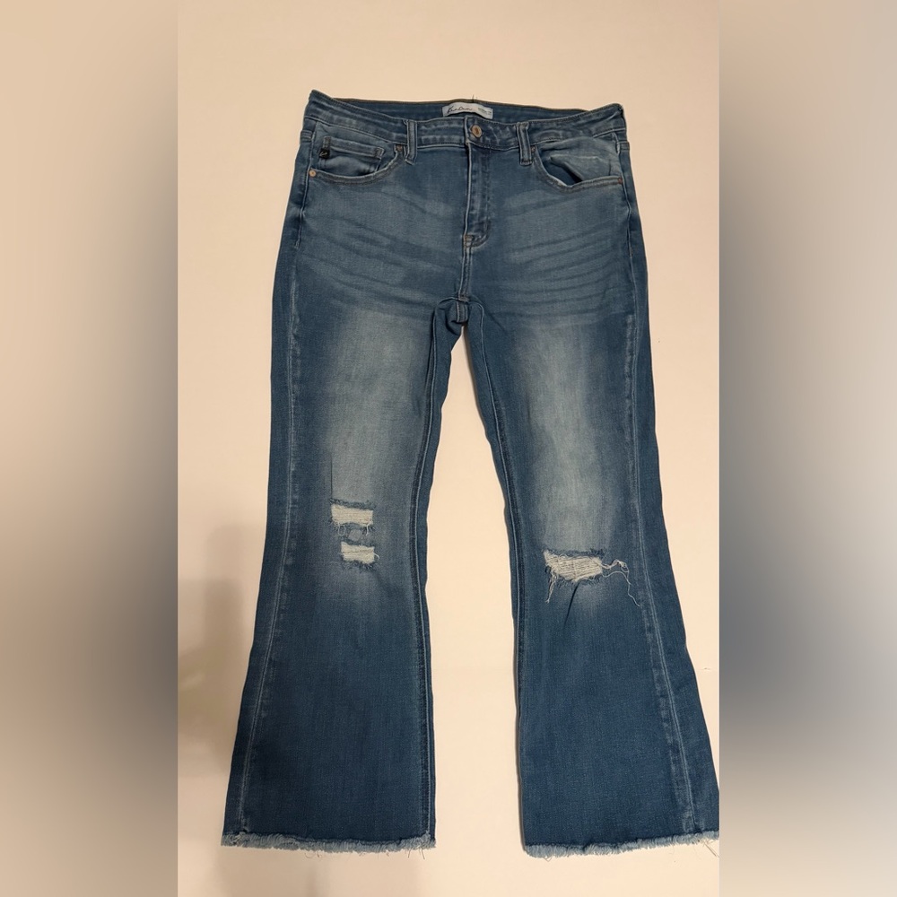 KanCan Blue Distressed Flare Jeans - Picture 2 of 9